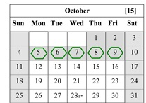 District School Academic Calendar for Calaveras Educational Transitions 7-12 for October 2026
