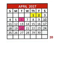 District School Academic Calendar for Cesar Chavez Elementary for April 2027