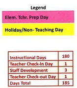 District School Academic Calendar Legend for Cesar Chavez Elementary
