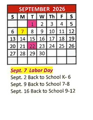 District School Academic Calendar for Cesar Chavez Elementary for September 2026