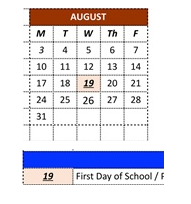 District School Academic Calendar for Marshall Lane Elementary for August 2026