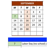 District School Academic Calendar for Marshall Lane Elementary for September 2026