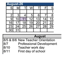 District School Academic Calendar for Leigh High for August 2026
