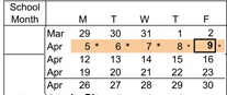 District School Academic Calendar for Carlsbad Seaside Academy for April 2027