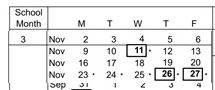 District School Academic Calendar for Carlsbad Seaside Academy for November 2026