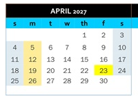 District School Academic Calendar for DR. E.M. Smith Elem for April 2027
