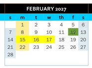District School Academic Calendar for DR. E.M. Smith Elem for February 2027