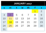 District School Academic Calendar for DR. E.M. Smith Elem for January 2027
