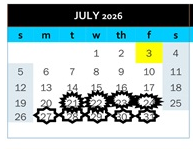 District School Academic Calendar for DR. E.M. Smith Elem for July 2026