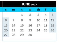 District School Academic Calendar for DR. E.M. Smith Elem for June 2027
