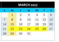District School Academic Calendar for DR. E.M. Smith Elem for March 2027