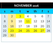 District School Academic Calendar for DR. E.M. Smith Elem for November 2026
