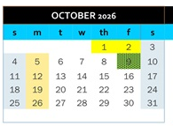 District School Academic Calendar for DR. E.M. Smith Elem for October 2026