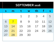 District School Academic Calendar for DR. E.M. Smith Elem for September 2026