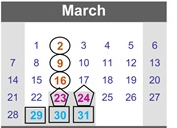 District School Academic Calendar for Carson High School for March 2027