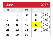 District School Academic Calendar for Desert Sands Sixth Grade Center for June 2027