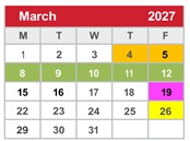 District School Academic Calendar for Desert Sands Sixth Grade Center for March 2027