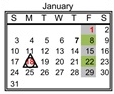 District School Academic Calendar for Declo Senior High School for January 2027