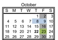 District School Academic Calendar for Declo Senior High School for October 2026