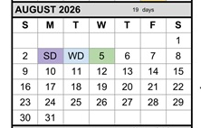 District School Academic Calendar for Chabot Elementary for August 2026