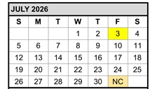 District School Academic Calendar for Chabot Elementary for July 2026