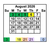District School Academic Calendar for Mesa Elementary for August 2026