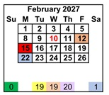 District School Academic Calendar for Mesa Elementary for February 2027