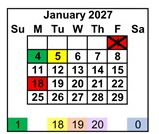 District School Academic Calendar for Mesa Elementary for January 2027
