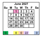 District School Academic Calendar for Mesa Elementary for June 2027