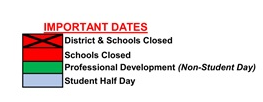 District School Academic Calendar Legend for Mesa Elementary