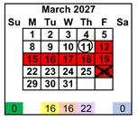 District School Academic Calendar for Mesa Elementary for March 2027