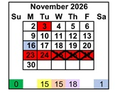 District School Academic Calendar for Mesa Elementary for November 2026