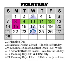 District School Academic Calendar for Endeavor Alternative for February 2027