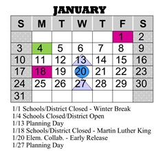 District School Academic Calendar for Endeavor Alternative for January 2027