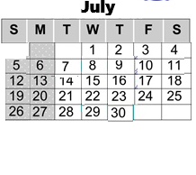 District School Academic Calendar for Endeavor Alternative for July 2026