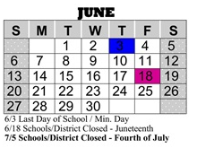 District School Academic Calendar for Endeavor Alternative for June 2027