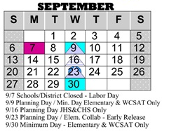 District School Academic Calendar for Endeavor Alternative for September 2026