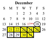 District School Academic Calendar for Chaffey High for December 2026