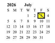District School Academic Calendar for Chaffey High for July 2026