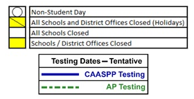 District School Academic Calendar Legend for Chaffey High