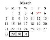 District School Academic Calendar for Chaffey High for March 2027