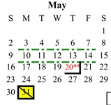 District School Academic Calendar for Chaffey High for May 2027