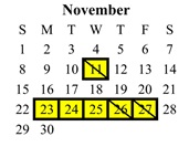 District School Academic Calendar for Chaffey High for November 2026