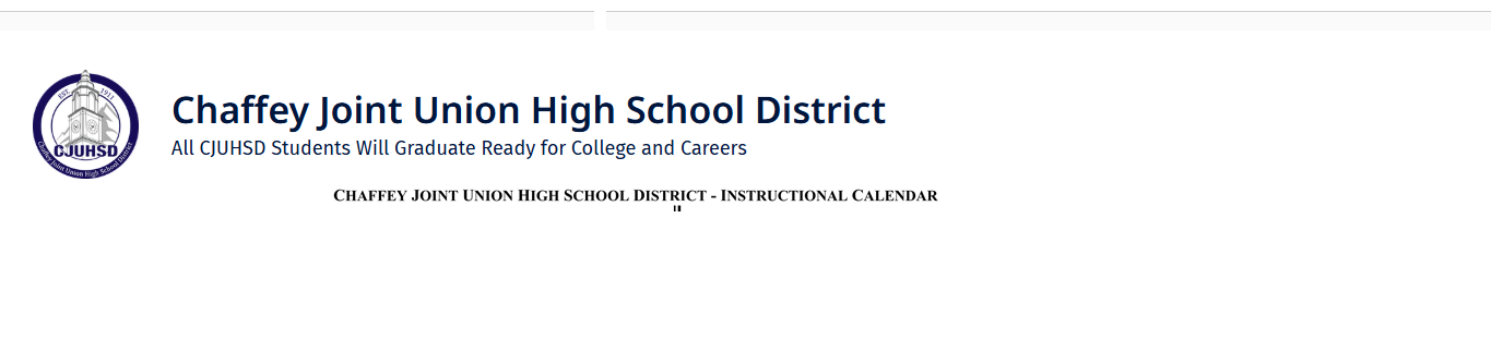 District School Academic Calendar for Chaffey High