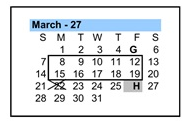 District School Academic Calendar for Navarrete Elementary for March 2027