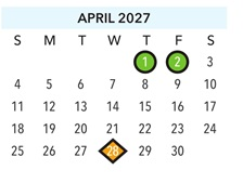 District School Academic Calendar for Devonshire Elementary for April 2027