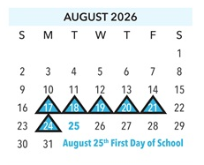 District School Academic Calendar for Devonshire Elementary for August 2026