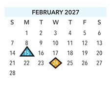 District School Academic Calendar for Devonshire Elementary for February 2027