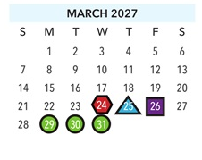 District School Academic Calendar for Devonshire Elementary for March 2027