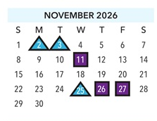 District School Academic Calendar for Devonshire Elementary for November 2026